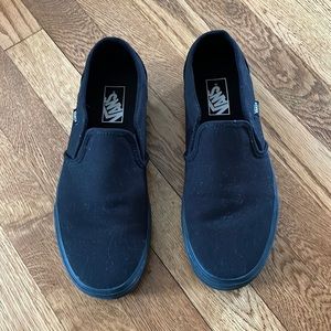 Vans black slip on sneaker in a 9 1/2